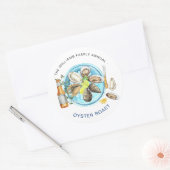 Sticker Rond Rôti d'huîtres d'été | Cuisson de fruits de mer en (Enveloppe)