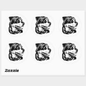 Sticker Rond rottweiler (Feuille)
