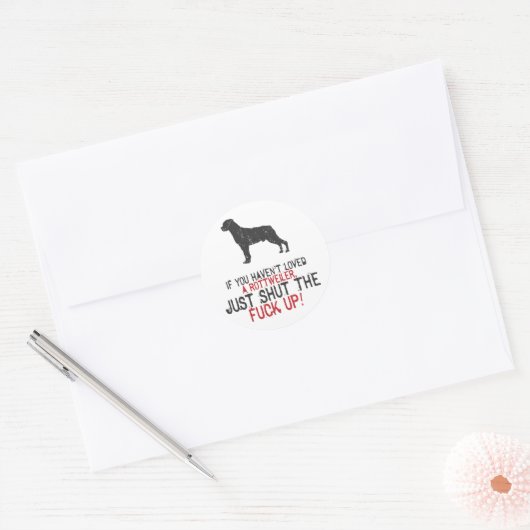 Sticker Rond Rottweiler (Enveloppe)
