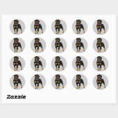 Sticker Rond rottweiler (Feuille)