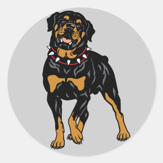 Sticker Rond rottweiler (Devant)