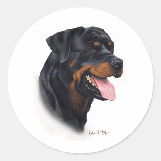 Sticker Rond Rottweiler (Devant)