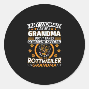 Sticker Rond rottweiler amoureuse grand-mère meilleure idée cad
