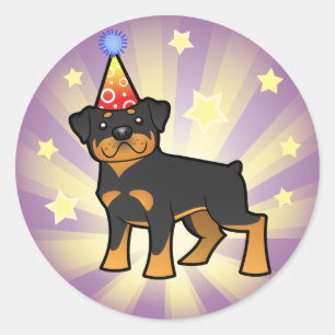 Sticker Rond Rottweiler d'anniversaire