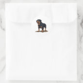 Sticker Rond Rottweiler L'Explorateur (Sac)