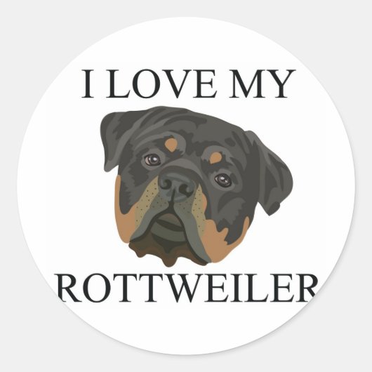 Sticker Rond ROTTWEILER Love ! (Devant)
