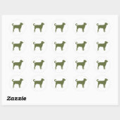 Sticker Rond Rottweiler (Queue non ancrée) (Feuille)