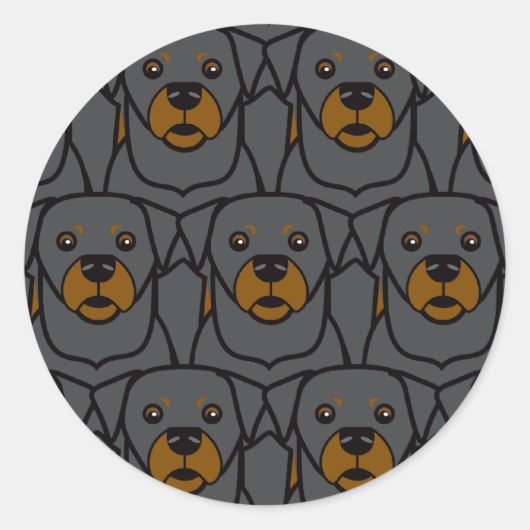 Sticker Rond Rottweilers (Devant)