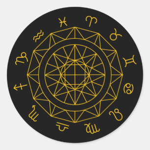 Sticker Rond Rouage Astrologique du Signe du Zodiaque