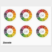 Sticker Rond Roue couleur fruits et légumes (12 couleurs) (Feuille)