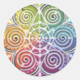 Sticker Rond Roue couleur magique Mandala