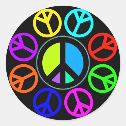 STICKER ROND ROUE DE COULEUR DE PAIX (Devant)