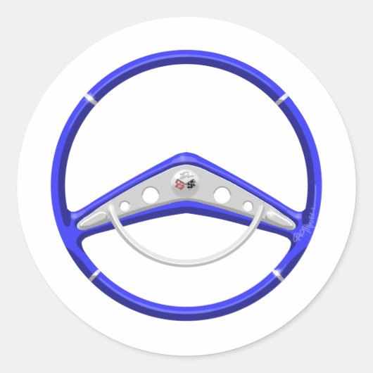 Sticker Rond Roue de direction Blue Chevrolet 1959 (Devant)