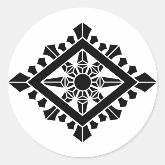 Sticker Rond Roue du dharma rhombique (Devant)