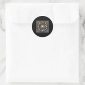 Sticker Rond Roue du zodiaque céleste – Conception d'astrologie (Sac)