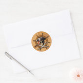 Sticker Rond Roue jolly roger pirate (Enveloppe)
