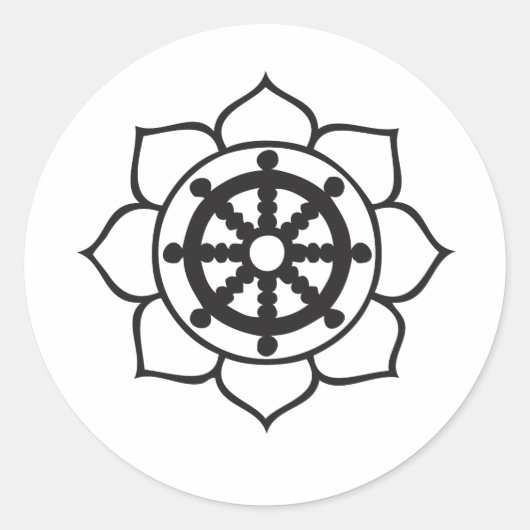 Sticker Rond Roue Lotus de Dharma (Devant)
