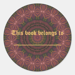Sticker Rond Roue rose et verte Kaleidoscope
