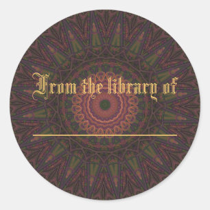 Sticker Rond Roue rose et verte Kaleidoscope