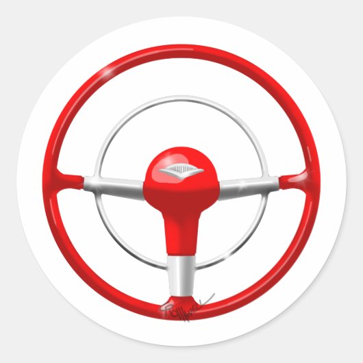 Sticker Rond Roue rouge Chevy 1955 (Devant)