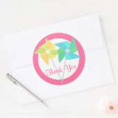 Sticker Rond Roues et Pois roses (Enveloppe)