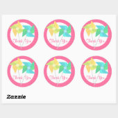 Sticker Rond Roues et Pois roses (Feuille)