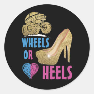 Sticker Rond Roues ou talons votre maman aime vous Genre Révéle