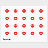 Sticker Rond Rouge à lèvres (Feuille)