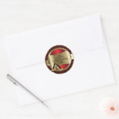 Sticker Rond Rouge Abstrait 00e Anniversaire Or talons hauts (Enveloppe)