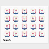 Sticker Rond Rouge Blanc & Bleu 4 juillet Baby shower (Feuille)