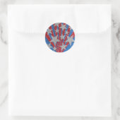 Sticker Rond Rouge Blanc Bleu Parties scintillant Drapeau Améri (Sac)