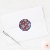 Sticker Rond Rouge Blanc Bleu Parties scintillant Drapeau Améri (Enveloppe)