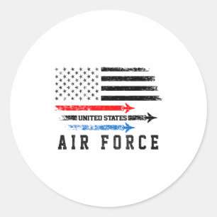 Sticker Rond Rouge Blanc Bleu Survol de l'Armée de l'Air Fier A