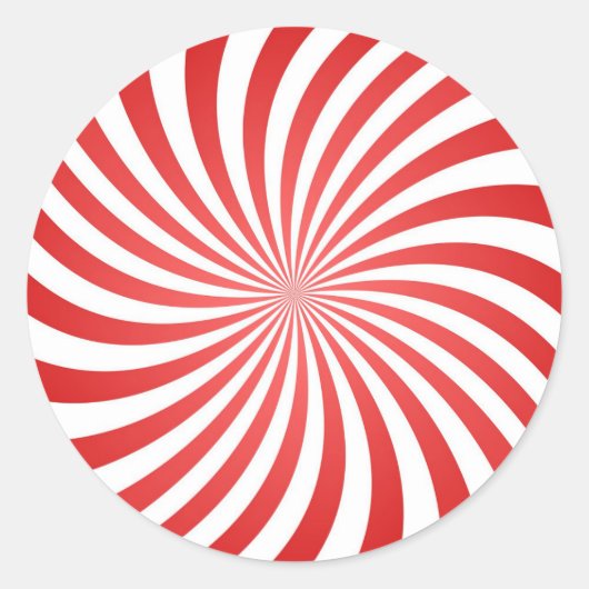 Sticker Rond Rouge blanc Cirque Sunburst Spiral Motif radial (Devant)