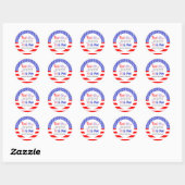 Sticker Rond Rouge blanc et Baby shower dû (Feuille)