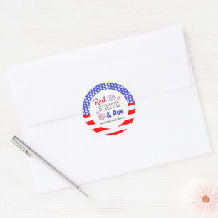 Sticker Rond Rouge blanc et Baby shower dû