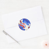 Sticker Rond Rouge, blanc et bleu (Enveloppe)