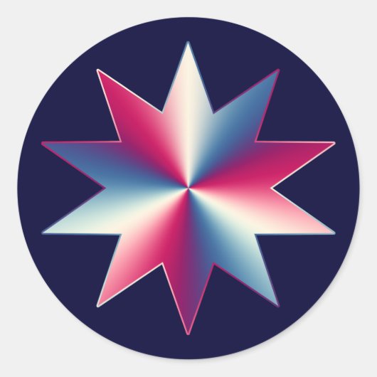 Sticker Rond Rouge, blanc et bleu (Devant)
