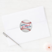 Sticker Rond Rouge, Blanc, Marin Bar Mitzvah de baseball (Enveloppe)