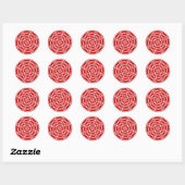 Sticker Rond Rouge blanc Noël moderne Circle Design Motif (Feuille)