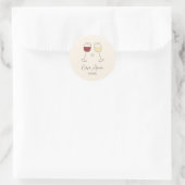 Sticker Rond Rouge Blanc Vin Verre de mariage Favour Enveloppe (Sac)