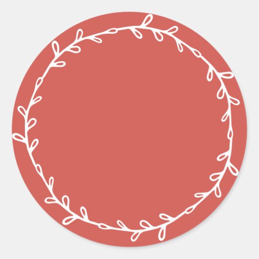 Sticker Rond Rouge Chaud Écriture Rustique Fait Maison (Devant)