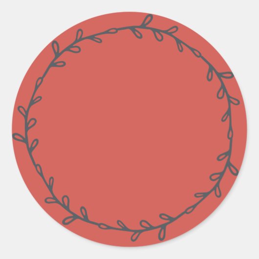 Sticker Rond Rouge Chaud Fait Maison Rustique Écrivez (Devant)