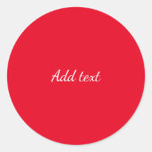 Sticker Rond Rouge clair avec texte blanc (Devant)