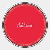 Sticker Rond Rouge clair avec texte blanc (Devant)