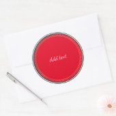 Sticker Rond Rouge clair avec texte blanc (Enveloppe)