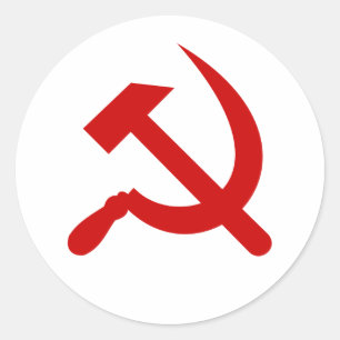 Sticker Rond Rouge Communism hammer and Sickle