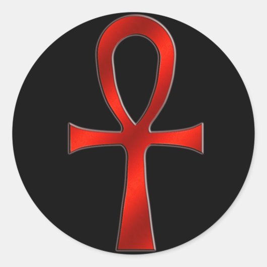 Sticker Rond Rouge d'Ankh (Devant)