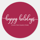 Sticker Rond Rouge de Chic Calligraphy (Devant)