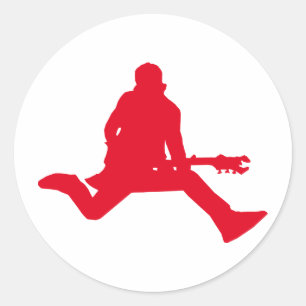 Sticker Rond Rouge de Star du Rock